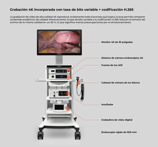Torre de Laparoscopia con Pantalla de 32 pulgadas modelo UX3 - Marca Mindray